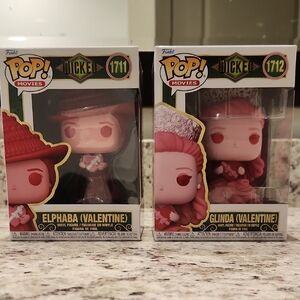Funko Pop Elphaba and Glinda Valentine Figures